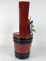 Japanese Resin Tsunodaru Celebration Sake Barrel Vtg Cask Red Shochikubai TS885