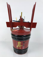 Japanese Resin Tsunodaru Celebration Sake Barrel Vtg Cask Red Shochikubai TS886