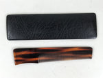 Japanese Rhodoid Resin Hand Comb Vtg Haircare Accessory Kushi Case Brown JK905