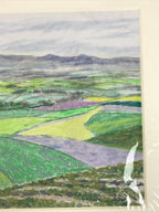 Japanese Rice Field Landscape Pastel Drawing Art Signed Yoshihiro Hagino FL346