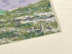 Japanese Rice Field Landscape Pastel Drawing Art Signed Yoshihiro Hagino FL346