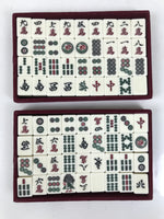 Japanese Riichi Mahjong Full Set Vtg Traditional Chinese Tile Game w/Case JK854
