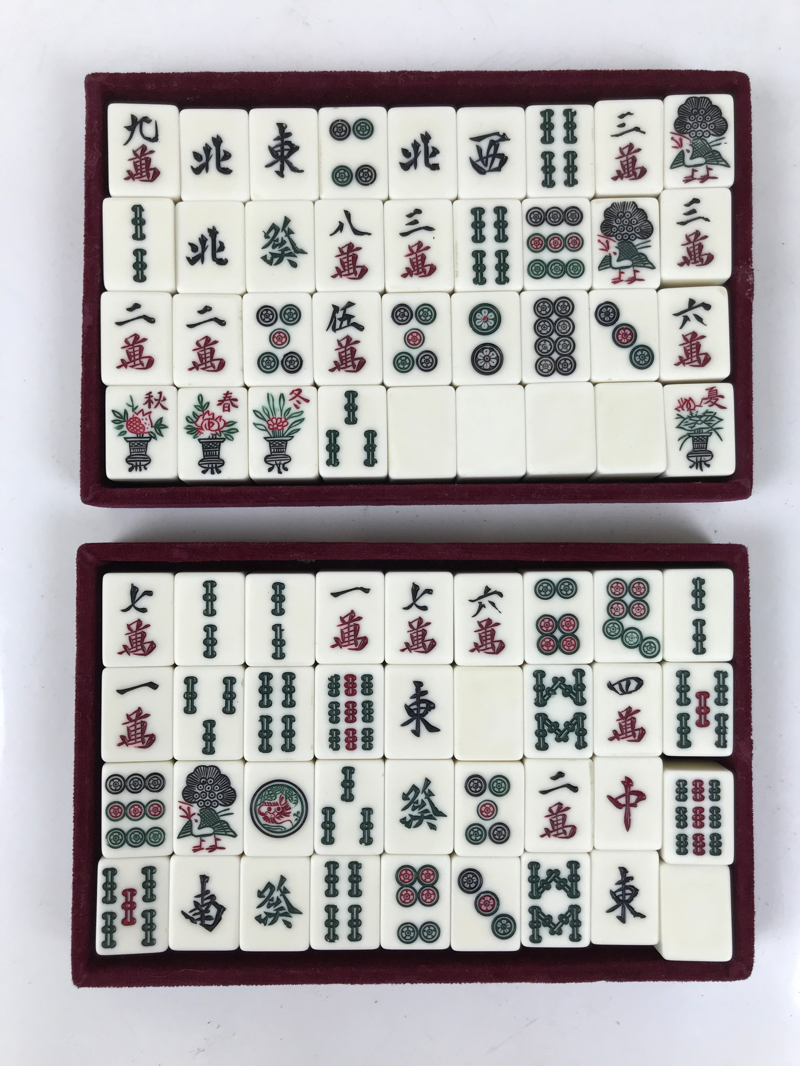 Japanese Riichi Mahjong Full Set Vtg Traditional Chinese Tile Game