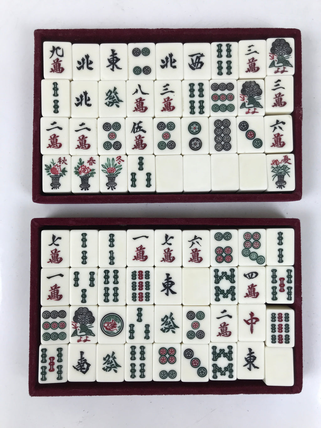Japanese Riichi Mahjong Full Set Vtg Traditional Chinese Tile Game w/Case JK854