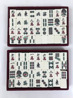 Japanese Riichi Mahjong Full Set Vtg Traditional Chinese Tile Game w/Case JK854