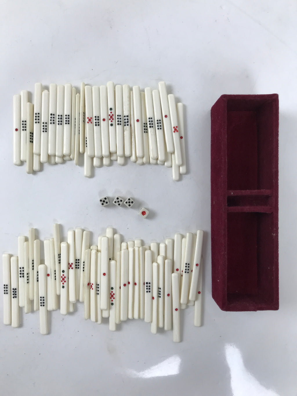 Japanese Riichi Mahjong Full Set Vtg Traditional Chinese Tile Game w/Case JK854