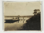 Japanese River Boat China Photograph Vtg Manchuria Occupation Sepia Tone PH187