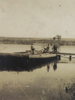 Japanese River Boat China Photograph Vtg Manchuria Occupation Sepia Tone PH187