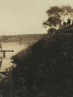 Japanese River Boat China Photograph Vtg Manchuria Occupation Sepia Tone PH187