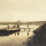 Japanese River Boat China Photograph Vtg Manchuria Occupation Sepia Tone PH187