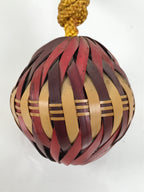 Japanese Road Safety Protection Bell Vtg Round Mayoke Suzu Bamboo Craft JK935