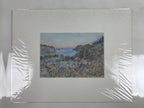 Japanese Rocky Ocean Coastline Pastel Drawing Art Signed Yoshihiro Hagino FL313