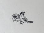 Japanese Rubber Stamp 2 Birds Vtg Animal Sponge Base Stationary HS200