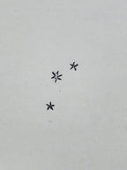 Japanese Rubber Stamp 3 Little Stars Vtg Nature Sponge Base Stationary HS205