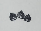 Japanese Rubber Stamp 3 Small Leaves Vtg Floral Sponge Base Stationary HS204