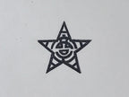 Japanese Rubber Stamp 5-Pointed Star Vtg Kanji Sponge Base Stationary HS211