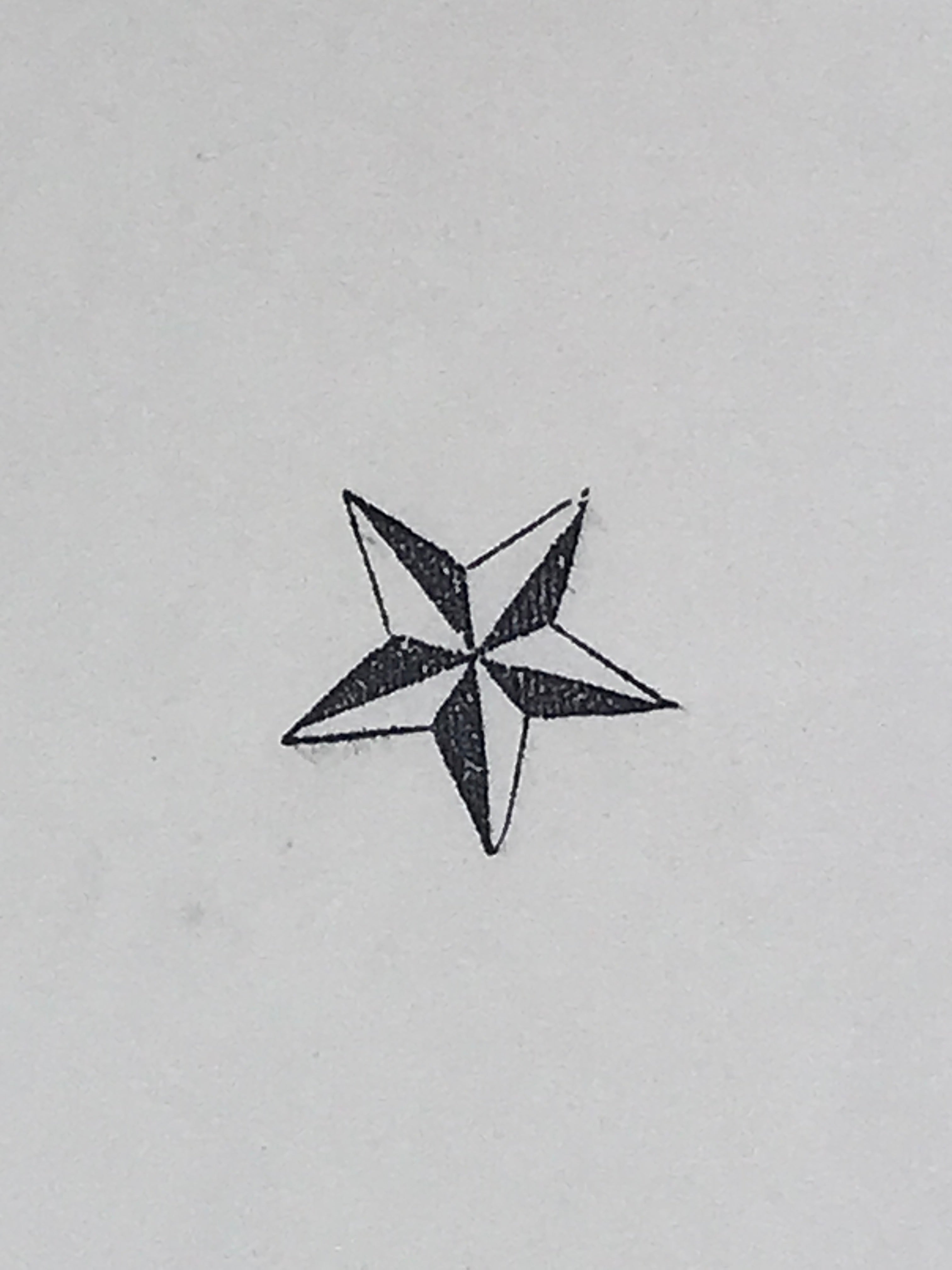Japanese Rubber Stamp 5 Pointed Star Vtg Military Sponge Base Stationary HS225