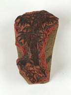 Japanese Rubber Stamp Bamboo Rock Vtg Nature Sponge Base Stationary HS284