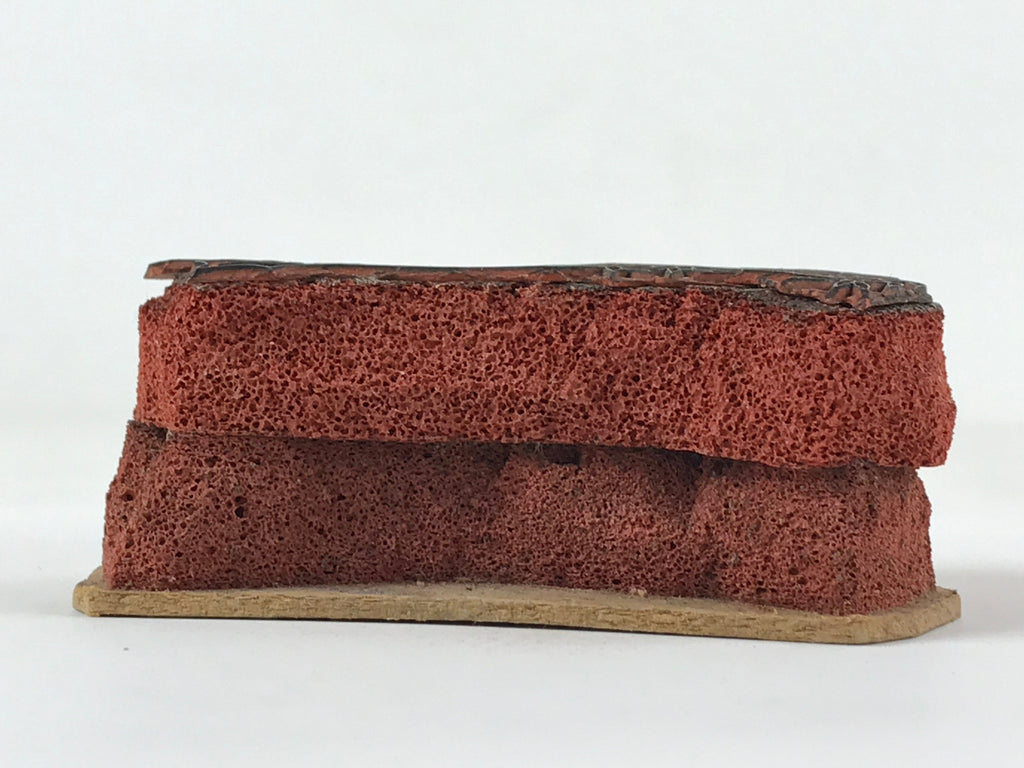 Japanese Rubber Stamp Bamboo Rock Vtg Nature Sponge Base Stationary HS284