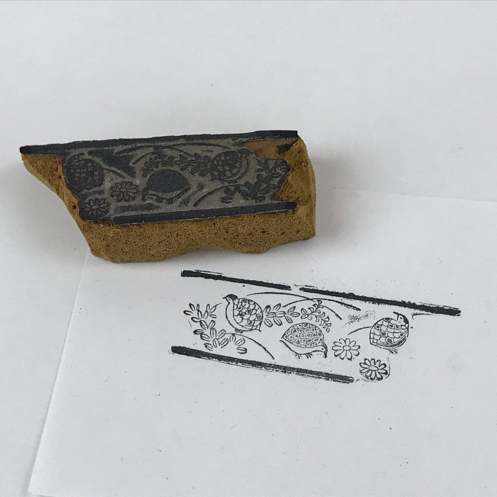 Japanese Rubber Stamp Birds Flowers Vtg Animal Sponge Base Stationary HS263