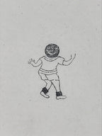 Japanese Rubber Stamp Boy Playing Vtg Sponge Base Stationary HS242