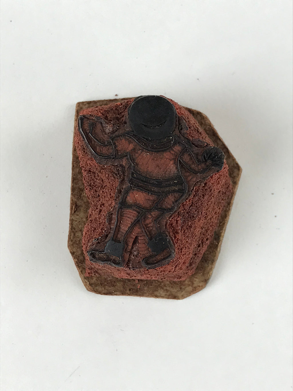 Japanese Rubber Stamp Boy Playing Vtg Sponge Base Stationary HS242