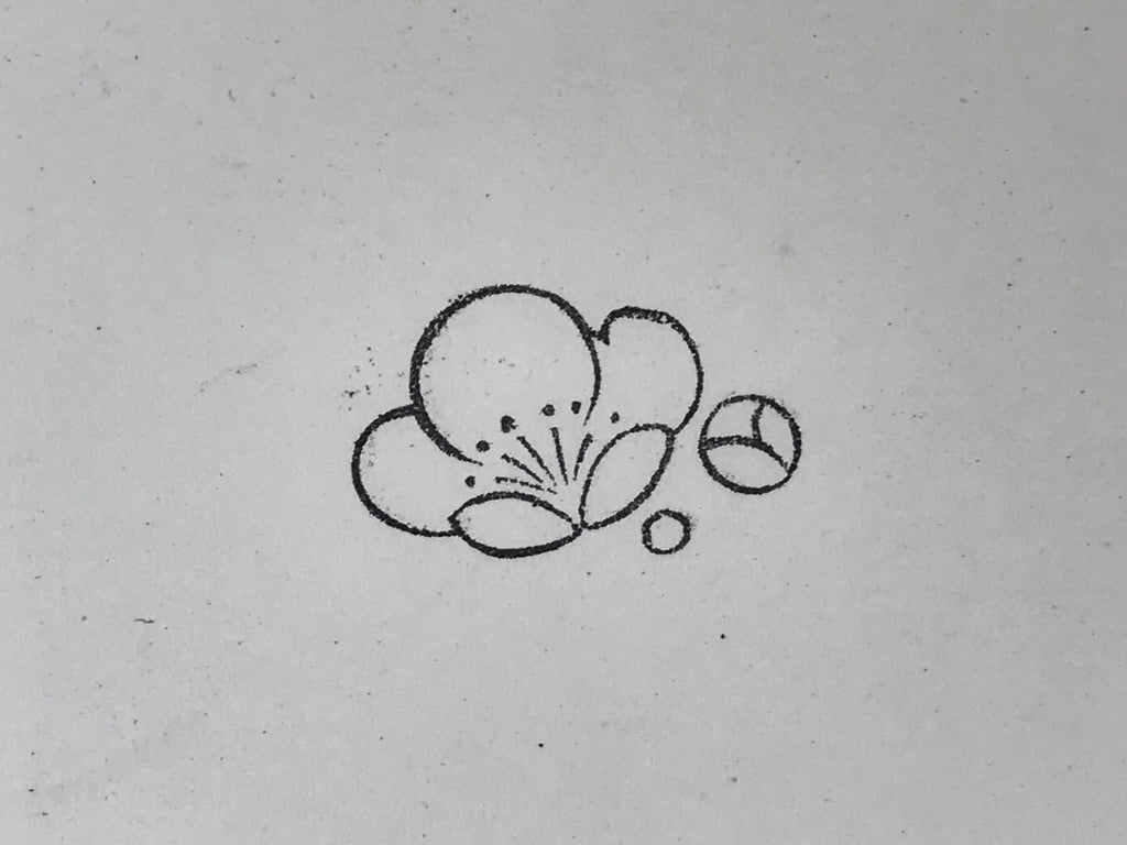 Japanese Rubber Stamp Camellia Flower Vtg Bud Sponge Base Stationary HS241