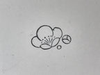 Japanese Rubber Stamp Camellia Flower Vtg Bud Sponge Base Stationary HS241