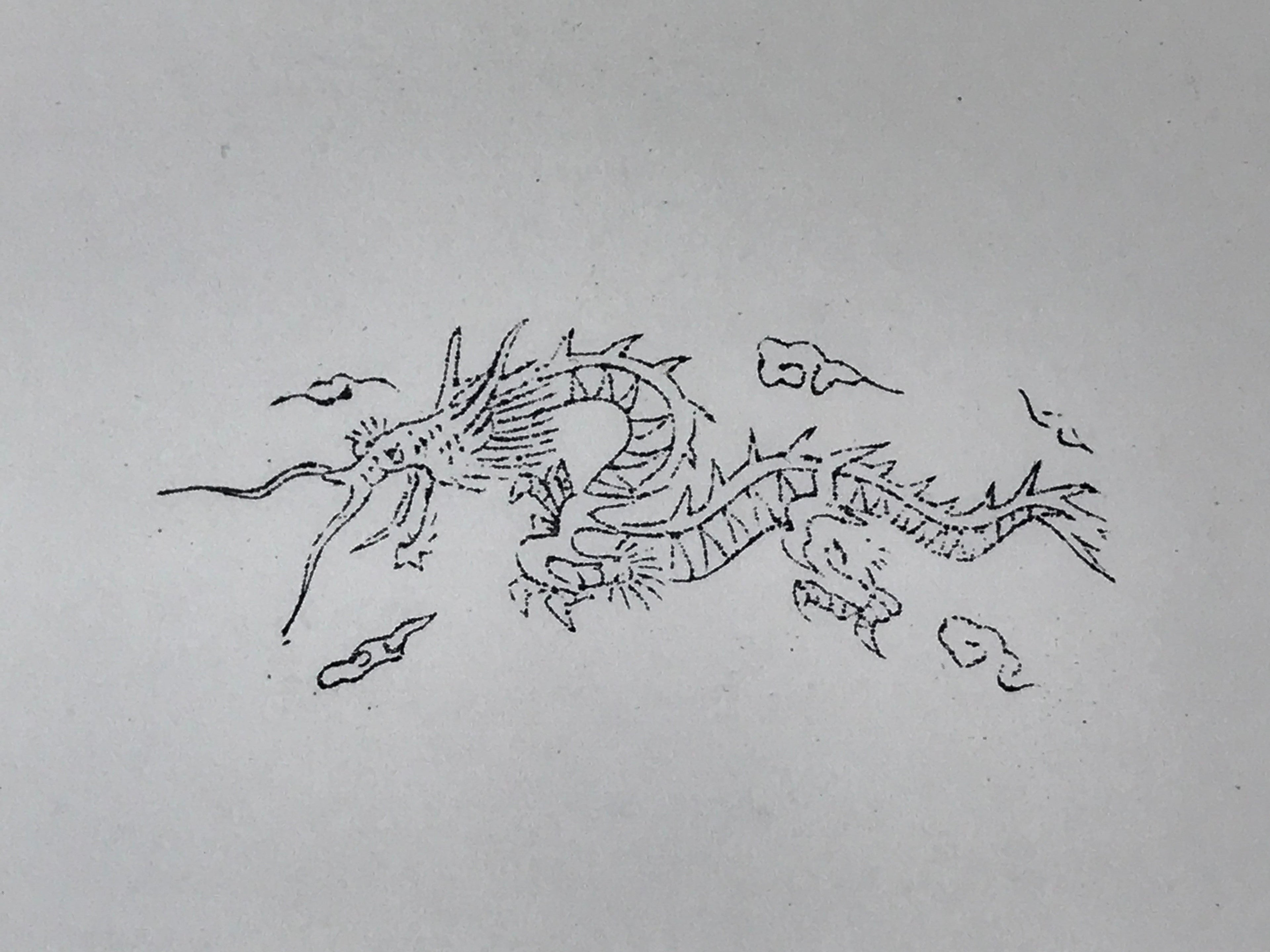 Japanese Rubber Stamp Dragon Vtg Zodiac Animal Sponge Base Stationary HS202