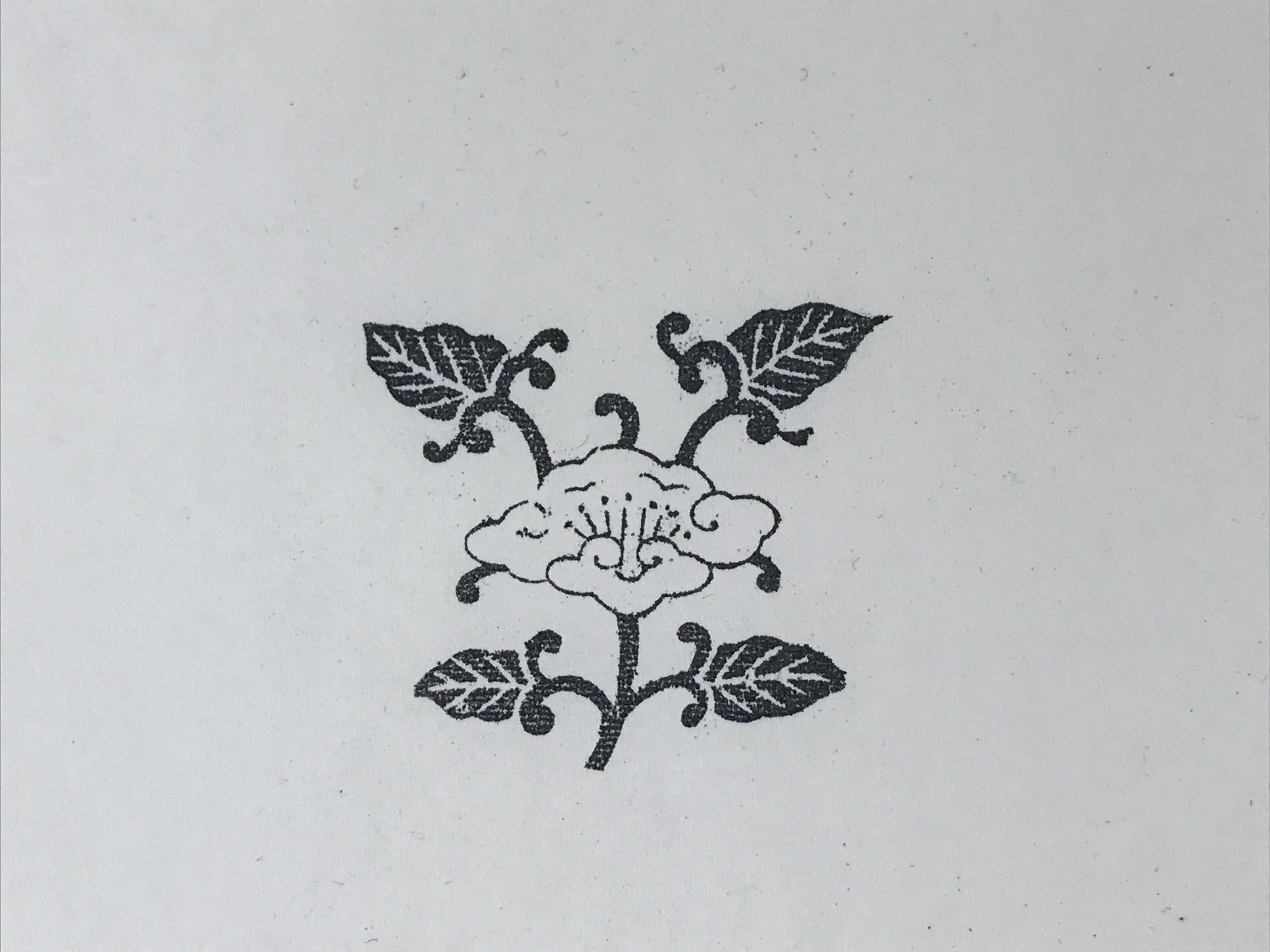 Japanese Rubber Stamp Flower And Foliage Vtg Nature Sponge Base Stationary HS252