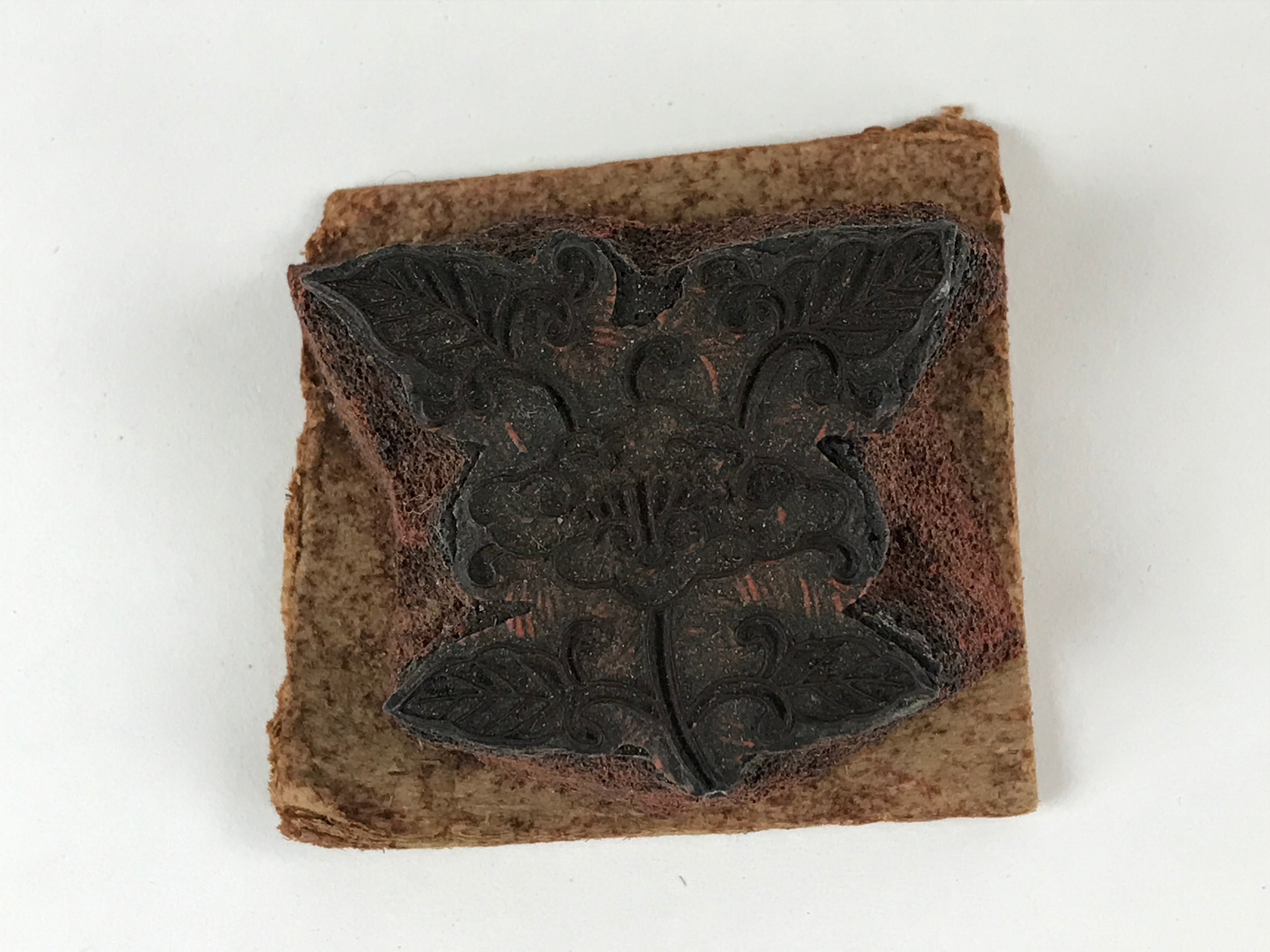 Japanese Rubber Stamp Flower And Foliage Vtg Nature Sponge Base Stationary HS254
