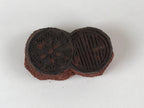 Japanese Rubber Stamp Flower Geometric Vtg Circles Sponge Base Stationary HS194
