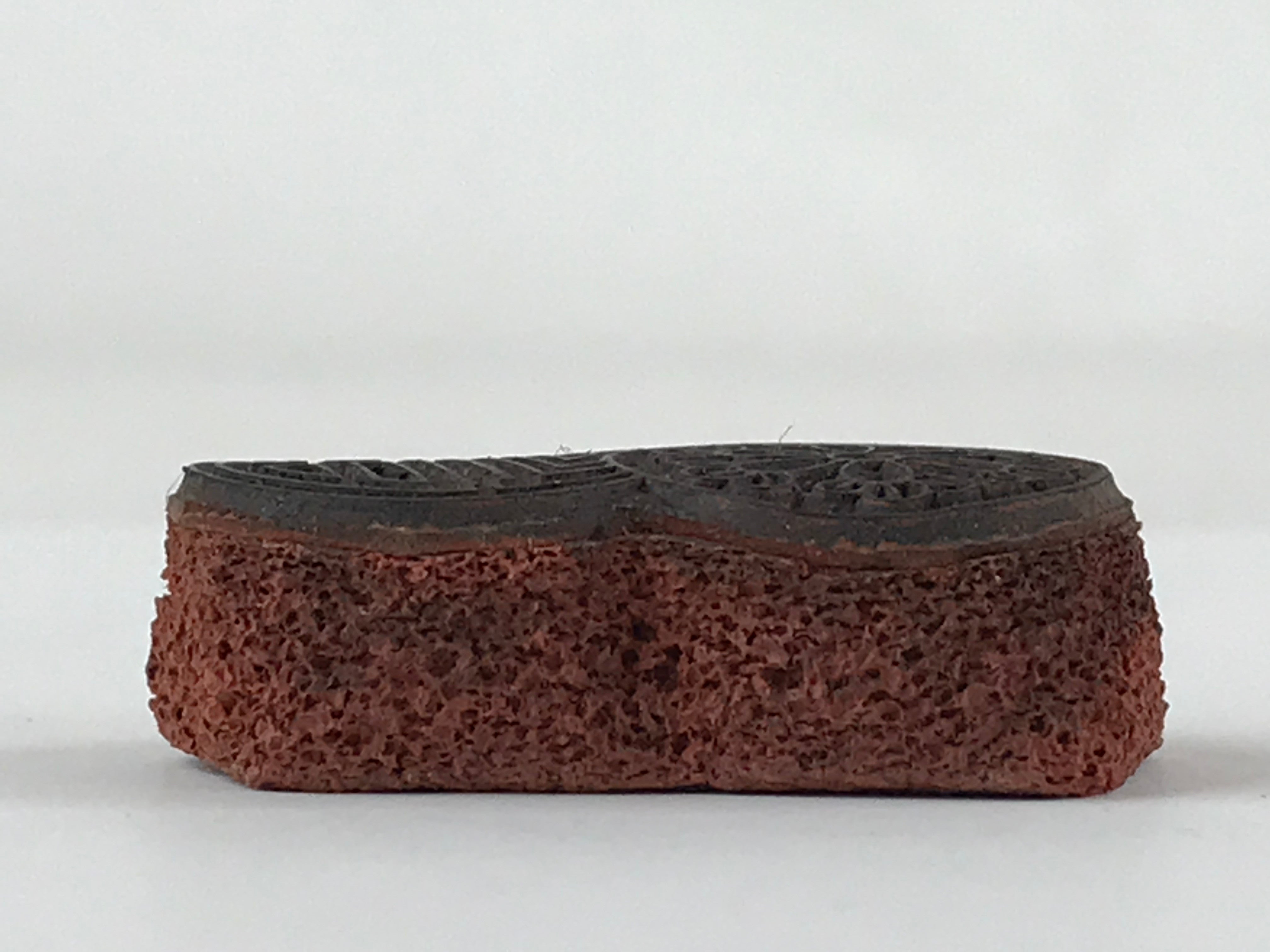 Japanese Rubber Stamp Flower Geometric Vtg Circles Sponge Base Stationary HS194