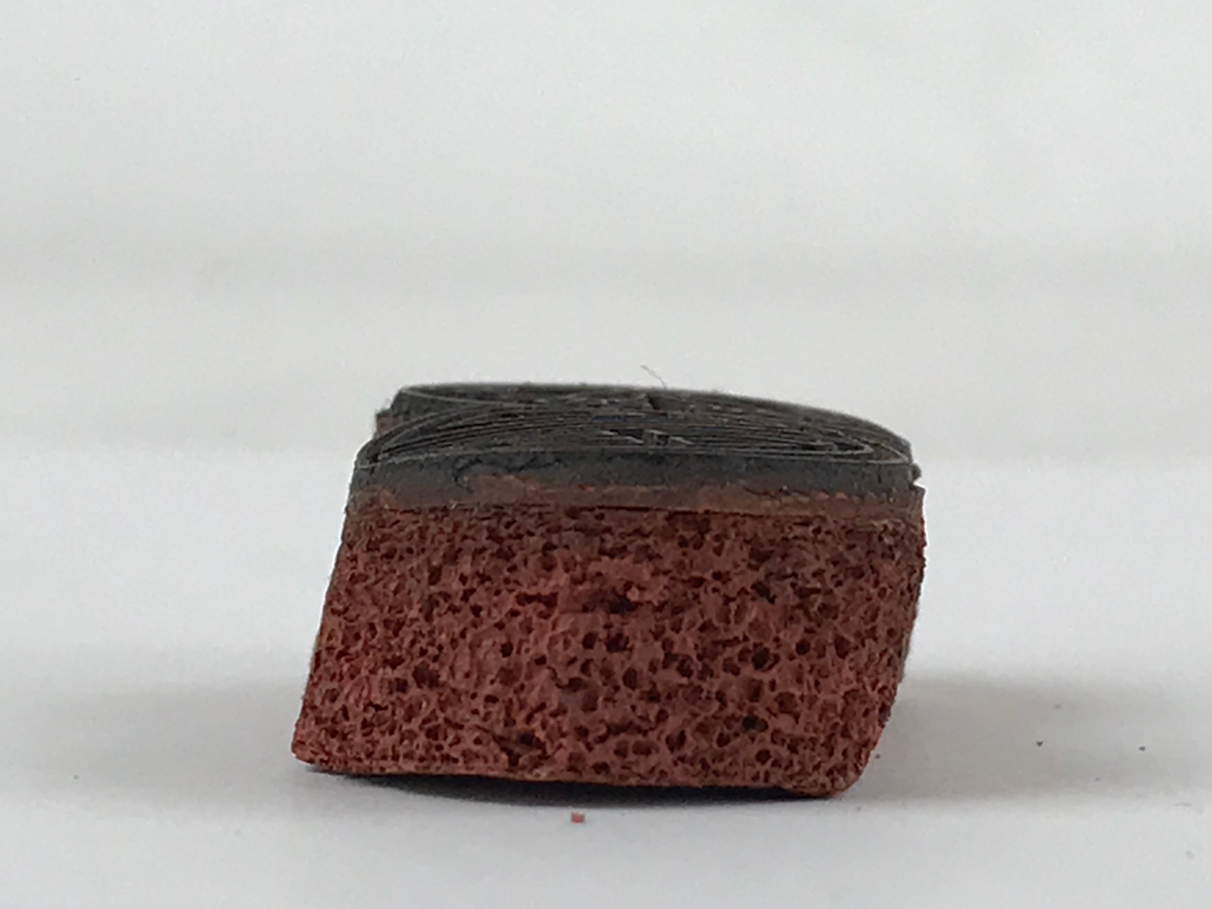 Japanese Rubber Stamp Flower Geometric Vtg Circles Sponge Base Stationary HS194