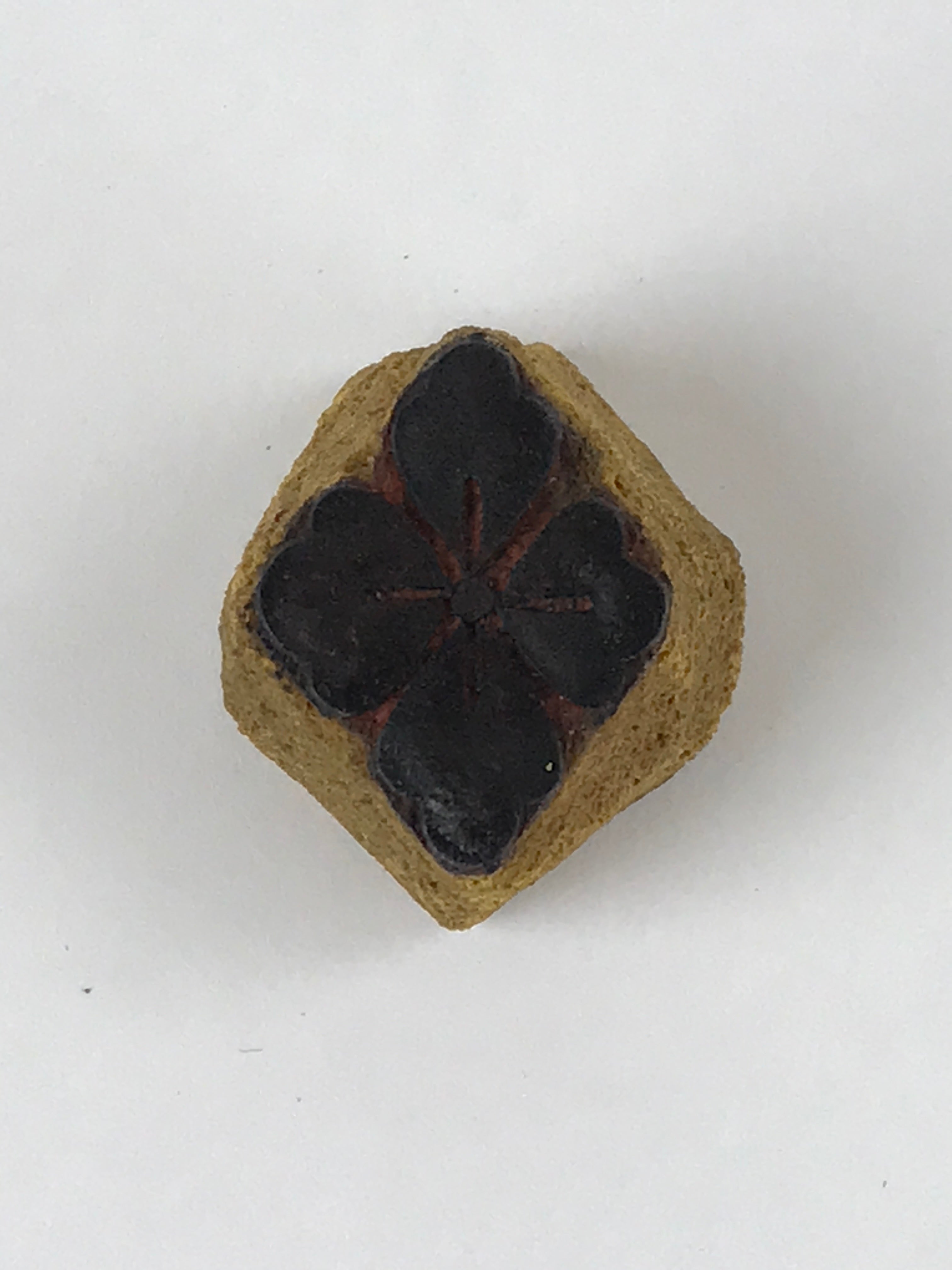Japanese Rubber Stamp Flower Kamon Vtg Sponge Base Stationary HS188