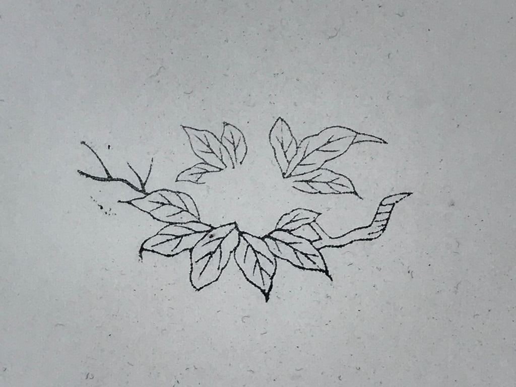 Japanese Rubber Stamp Foliage Branch Vtg Nature Sponge Base Stationary HS257
