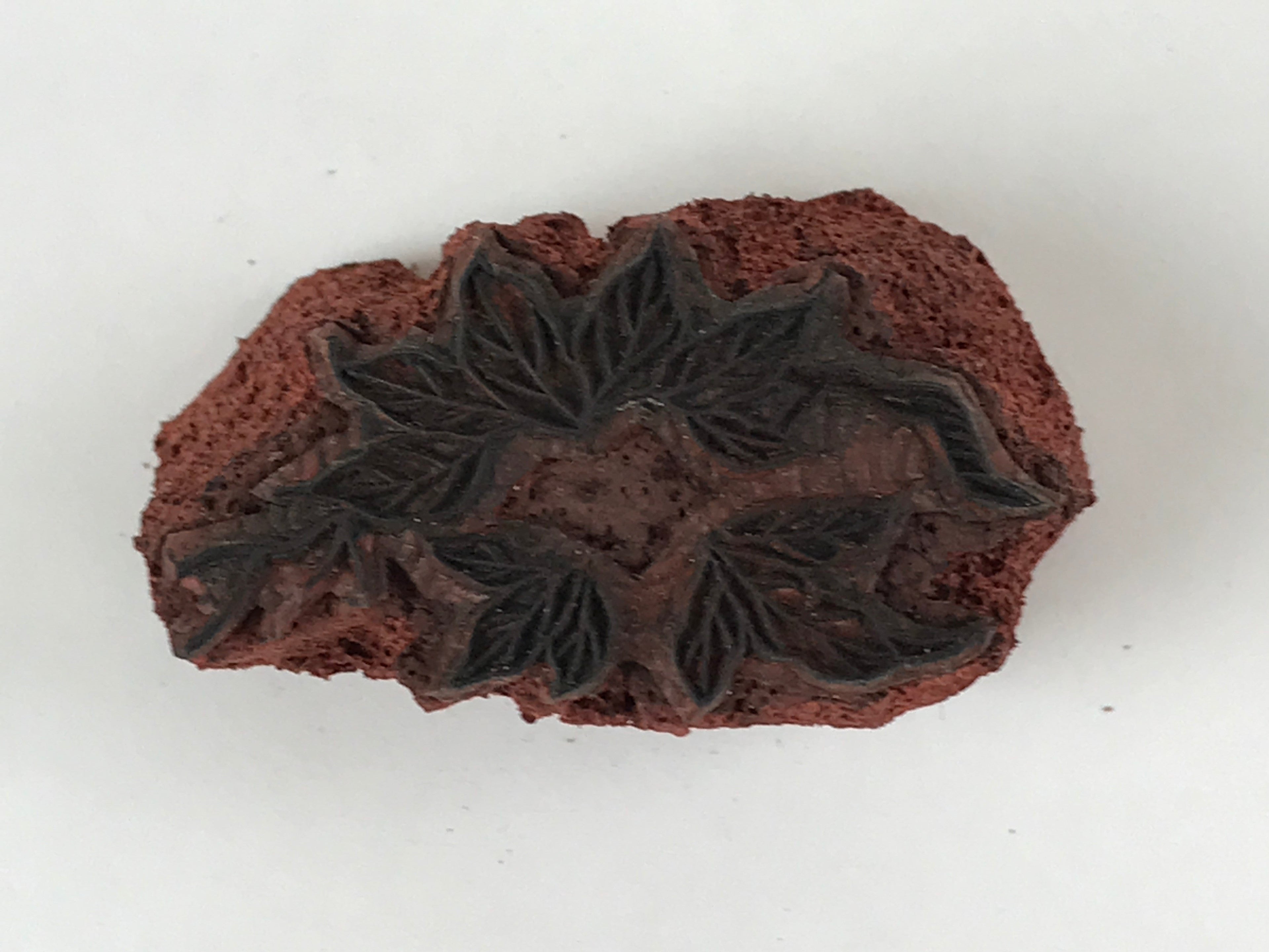 Japanese Rubber Stamp Foliage Branch Vtg Nature Sponge Base Stationary HS257