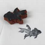 Japanese Rubber Stamp Goldfish Long Tail Vtg Animal Sponge Base Stationary HS264