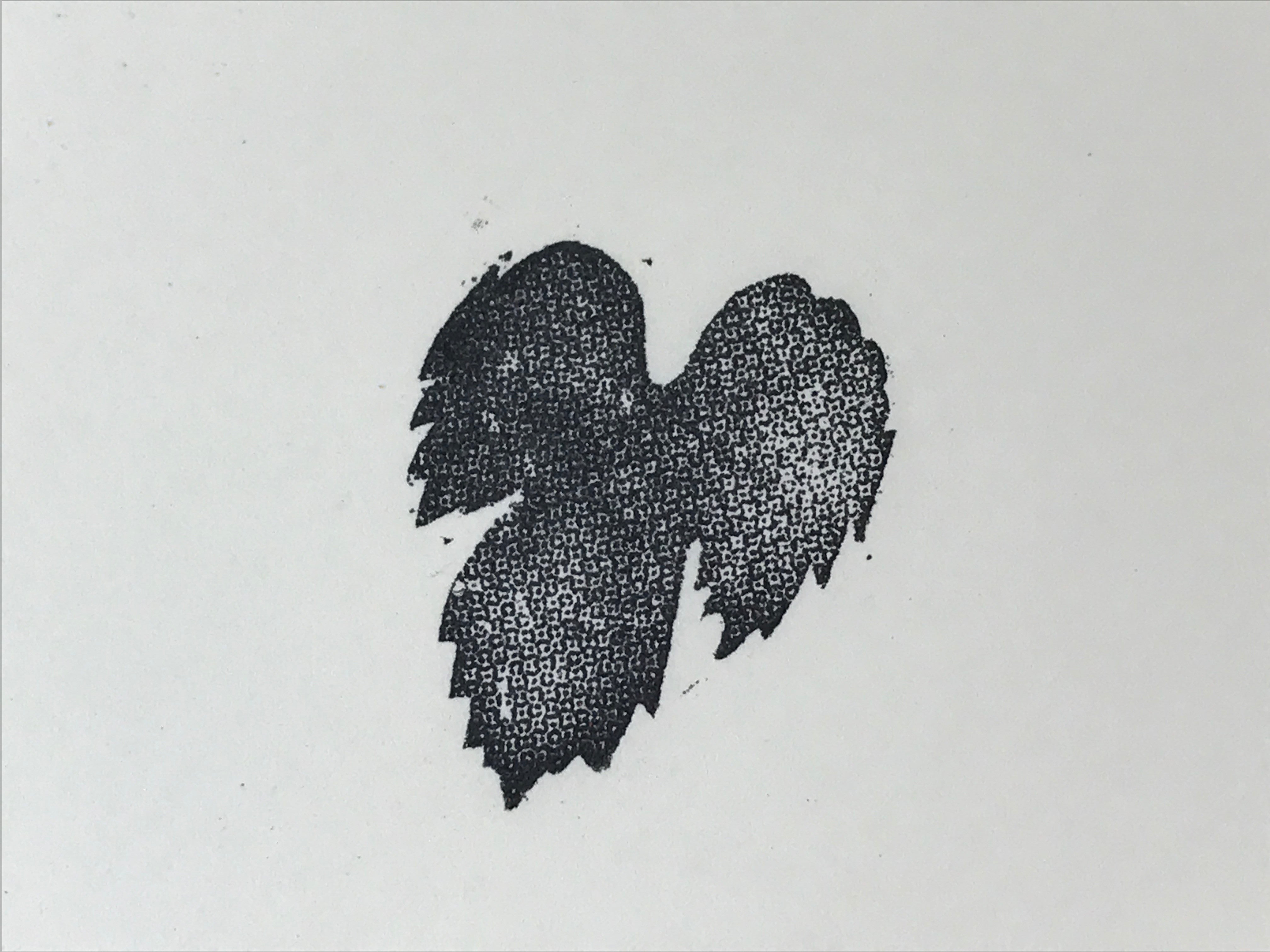 Japanese Rubber Stamp Grapewine Leaf Vtg Black Sponge Base Stationary HS216