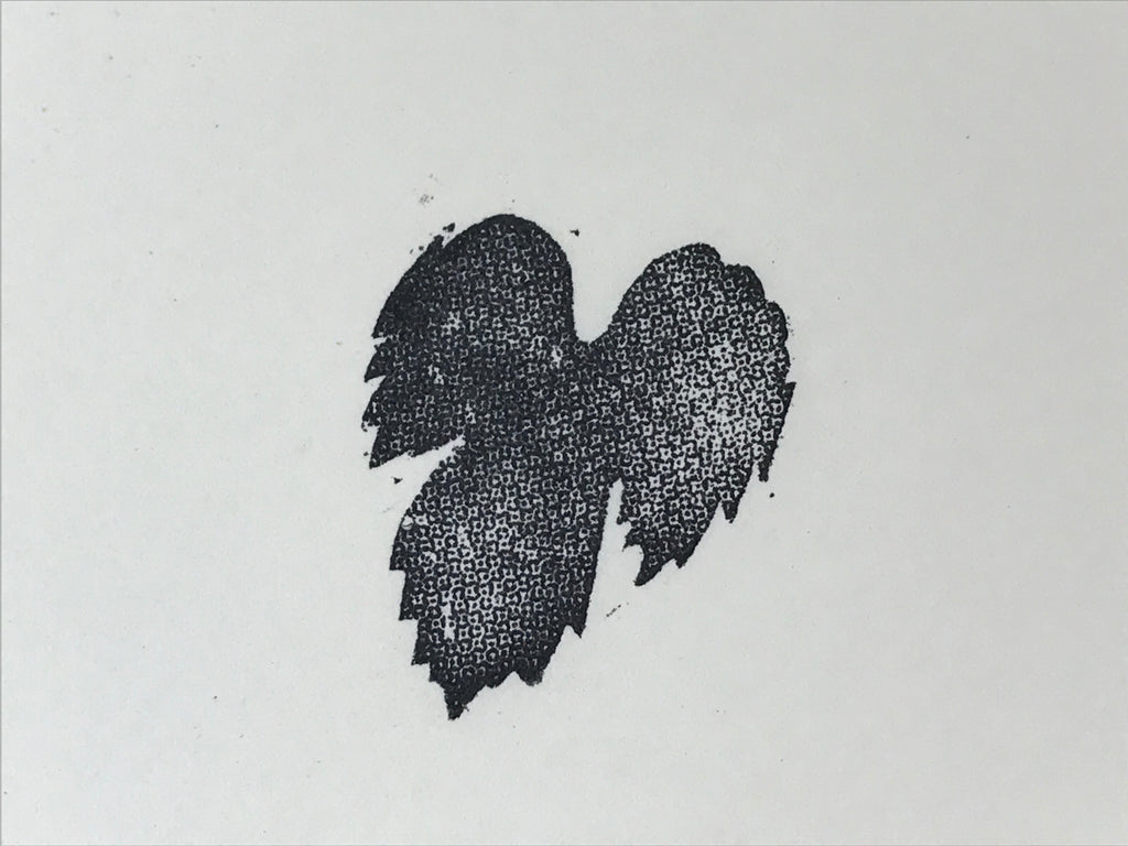 Japanese Rubber Stamp Grapewine Leaf Vtg Black Sponge Base Stationary HS216
