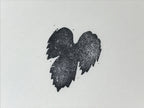 Japanese Rubber Stamp Grapewine Leaf Vtg Black Sponge Base Stationary HS216