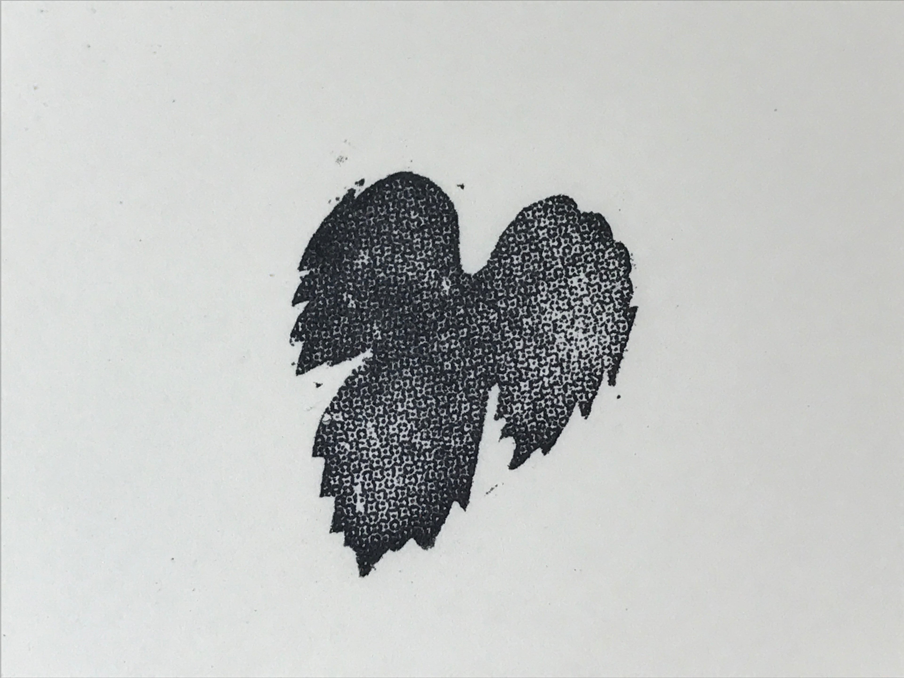Japanese Rubber Stamp Grapewine Leaf Vtg Black Sponge Base Stationary HS216