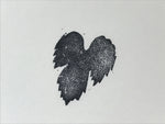 Japanese Rubber Stamp Grapewine Leaf Vtg Black Sponge Base Stationary HS216