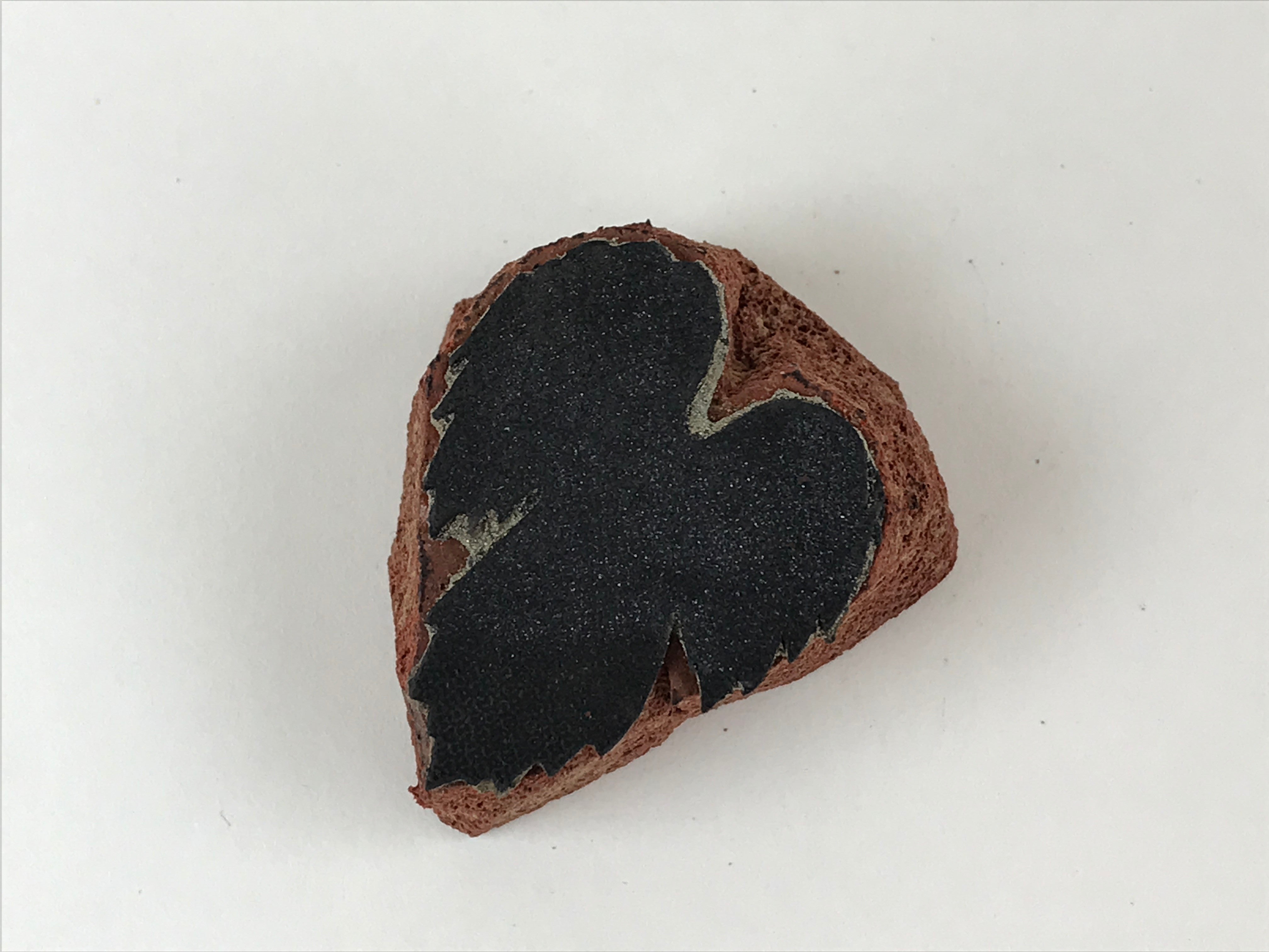 Japanese Rubber Stamp Grapewine Leaf Vtg Black Sponge Base Stationary HS216