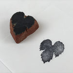 Japanese Rubber Stamp Grapewine Leaf Vtg Black Sponge Base Stationary HS216