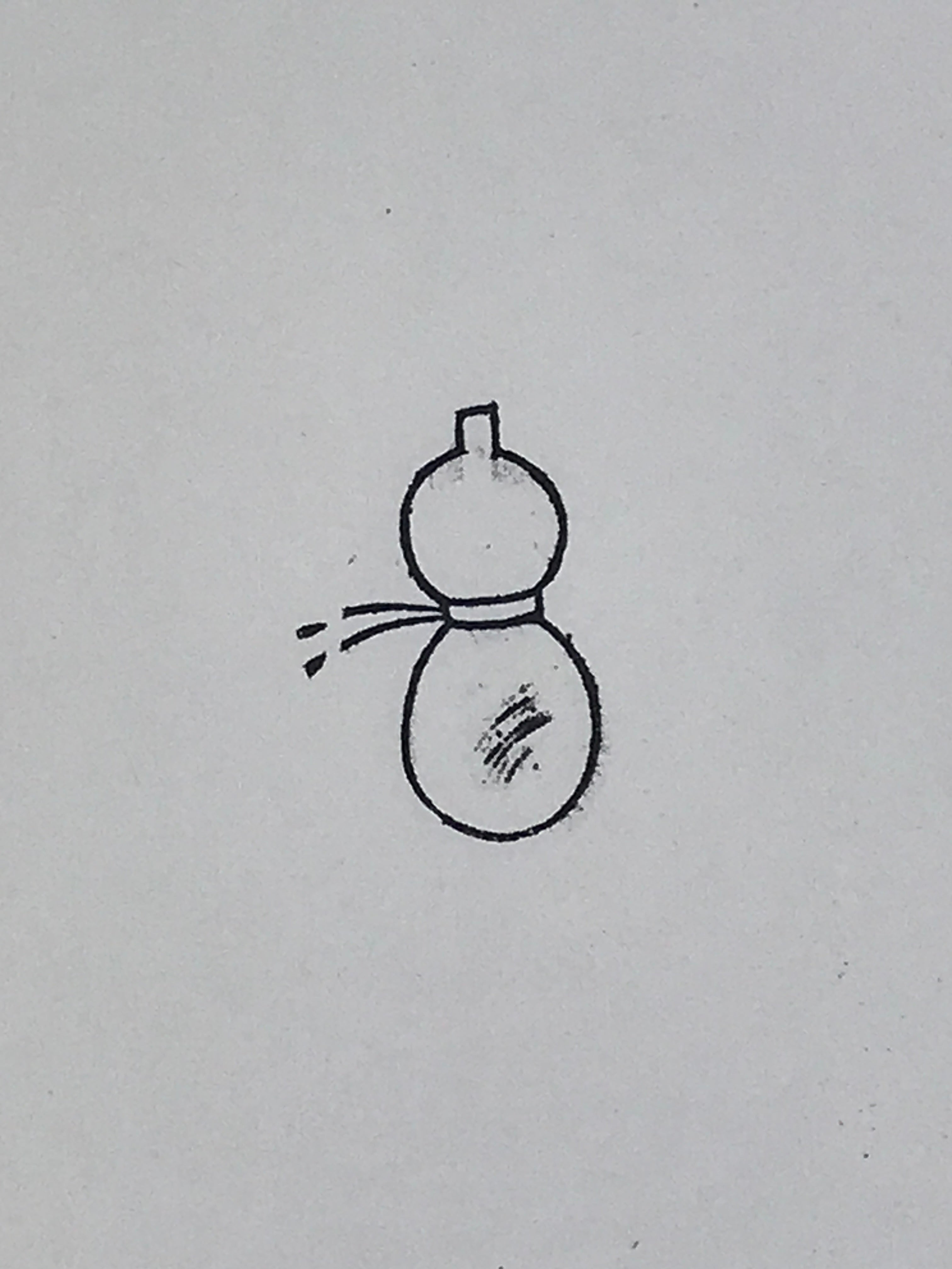 Japanese Rubber Stamp Hyotan Natural Gourd Vtg Sponge Base Stationary HS201