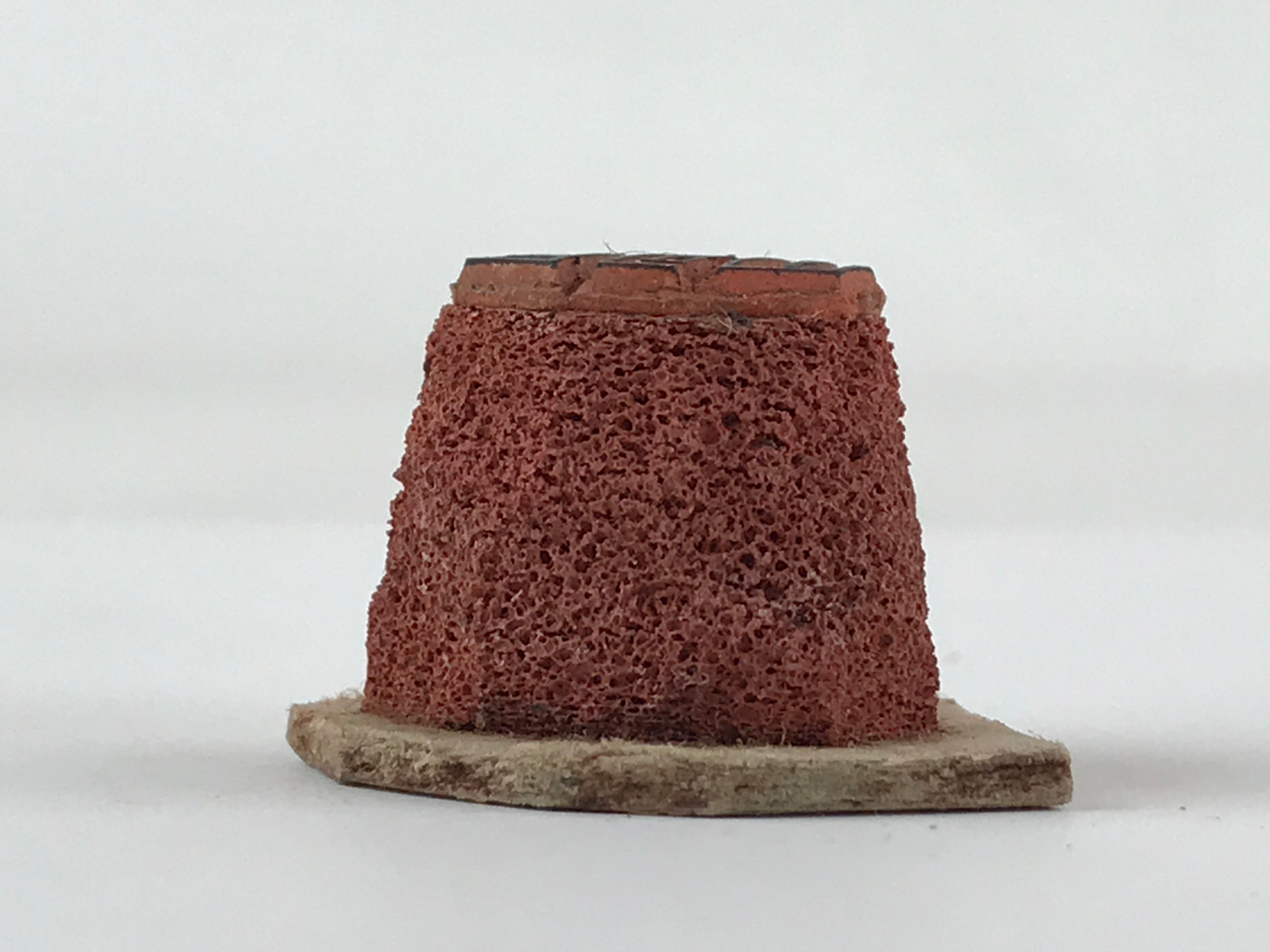 Japanese Rubber Stamp Kanji Round Vtg Small Sponge Base Stationary HS214