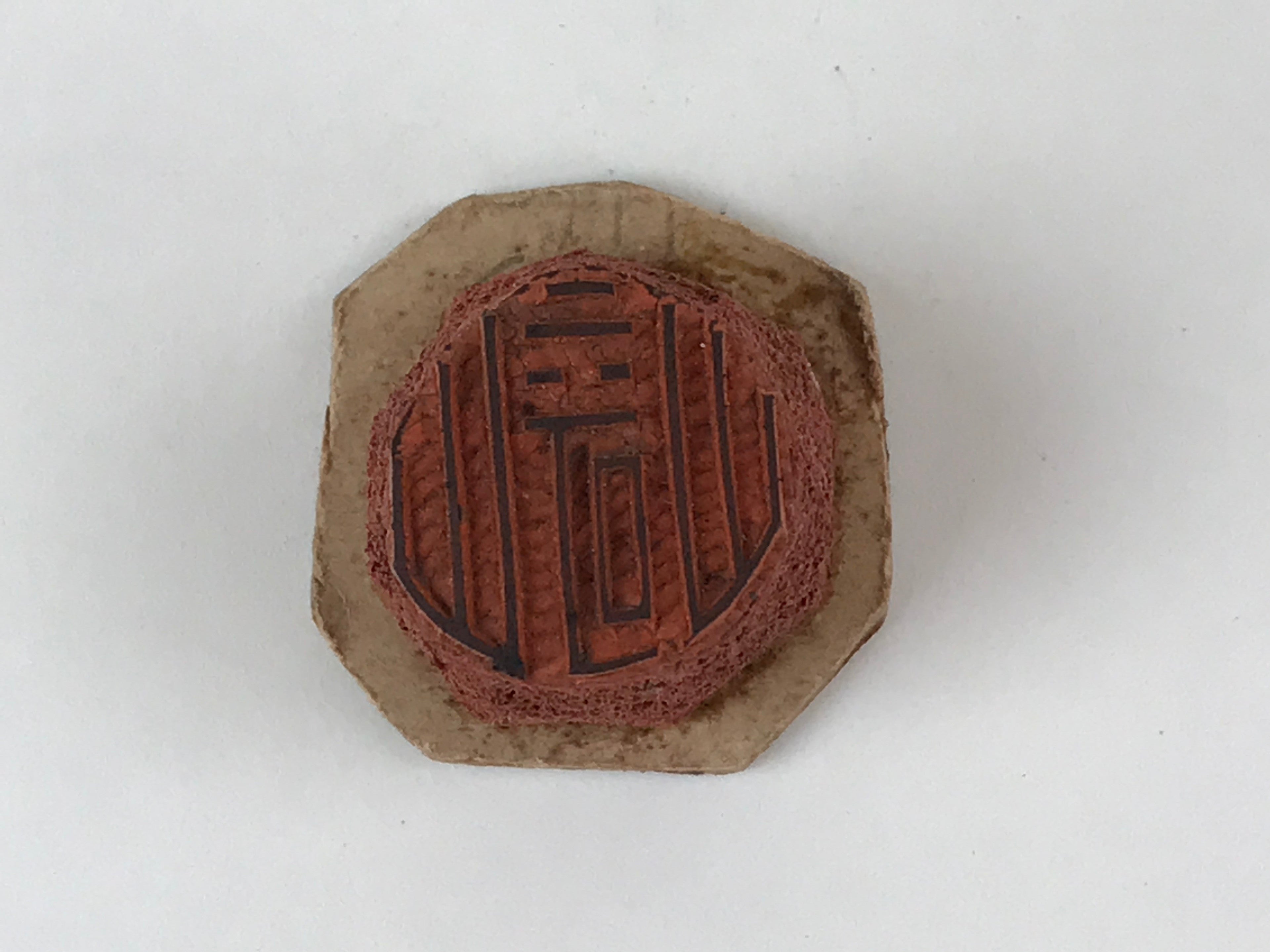 Japanese Rubber Stamp Kanji Round Vtg Sponge Base Stationary HS213