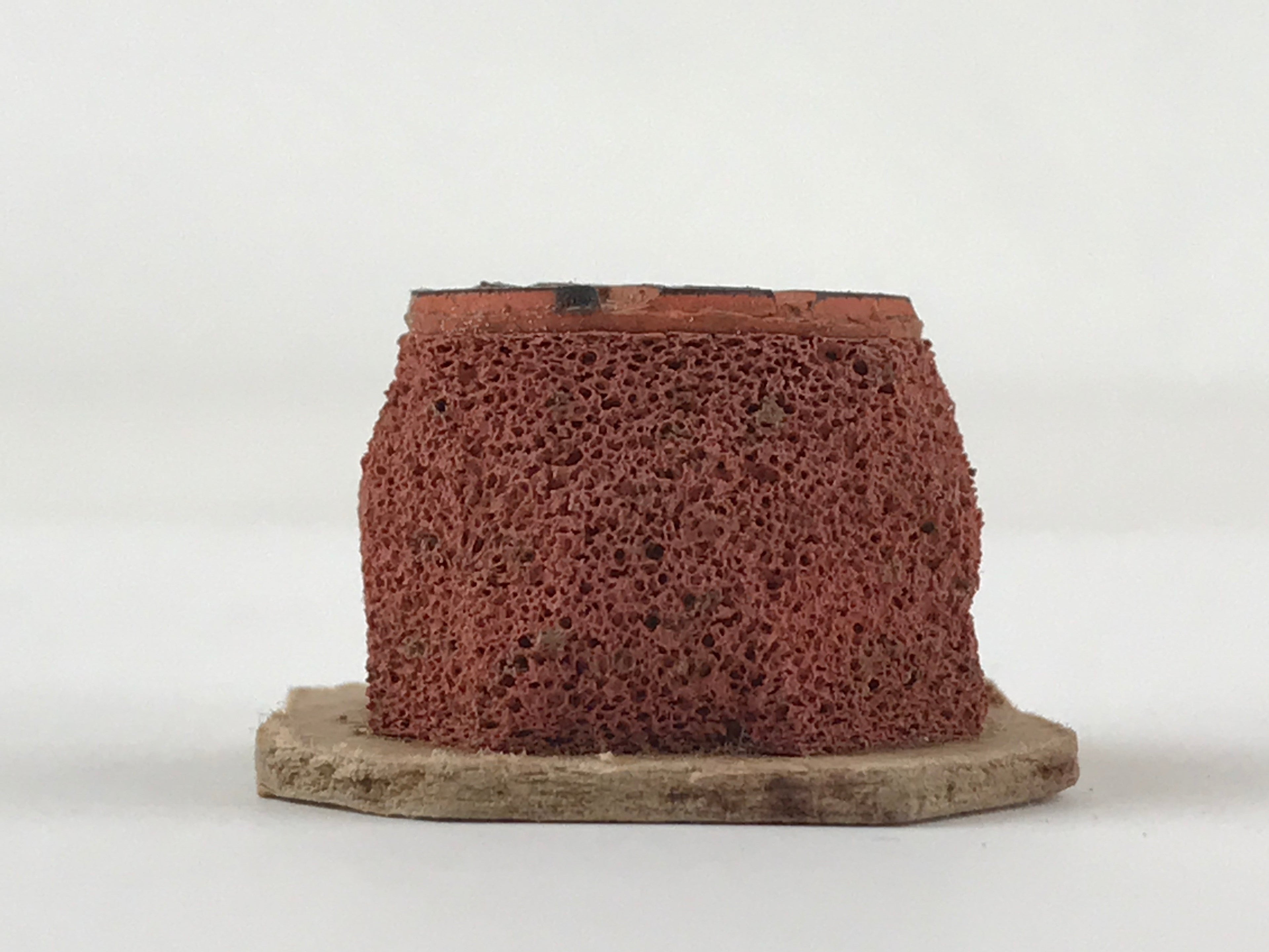 Japanese Rubber Stamp Kanji Round Vtg Sponge Base Stationary HS213