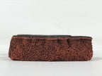 Japanese Rubber Stamp Man Holding Gunbai Vtg Sponge Base Stationary HS277